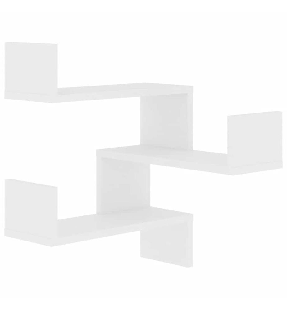 Wand-Eckregale 2 Stk. Weiss 40x40x50 cm Holzwerkstoff
