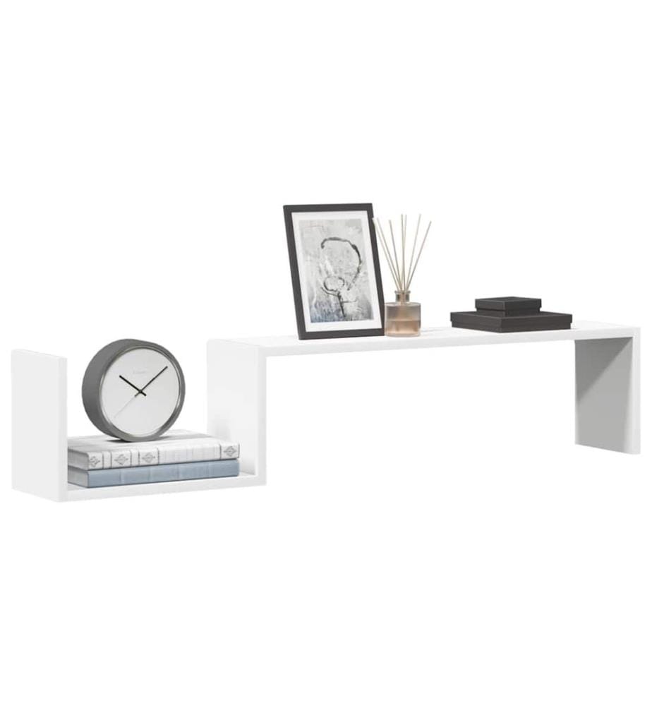 Wandregale 2 Stk. Weiss 100x15x20 cm Holzwerkstoff