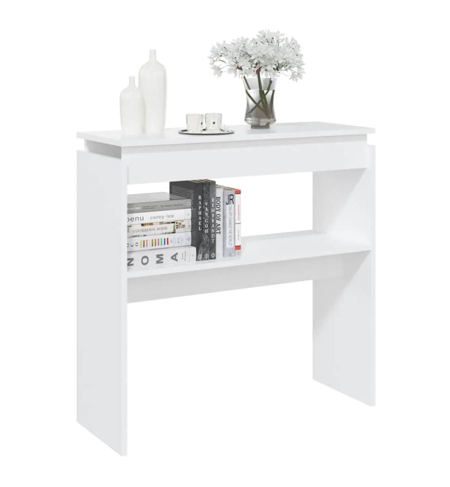 Table console blanc 80x30x80 cm bois d'ingénierie
