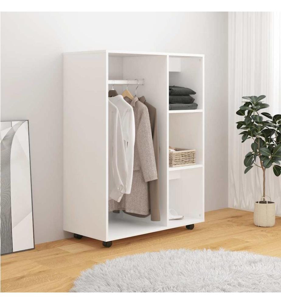 Kleiderschrank Weiss 80x40x110 cm Holzwerkstoff