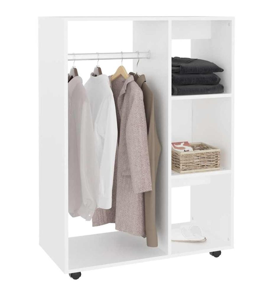 Kleiderschrank Weiss 80x40x110 cm Holzwerkstoff