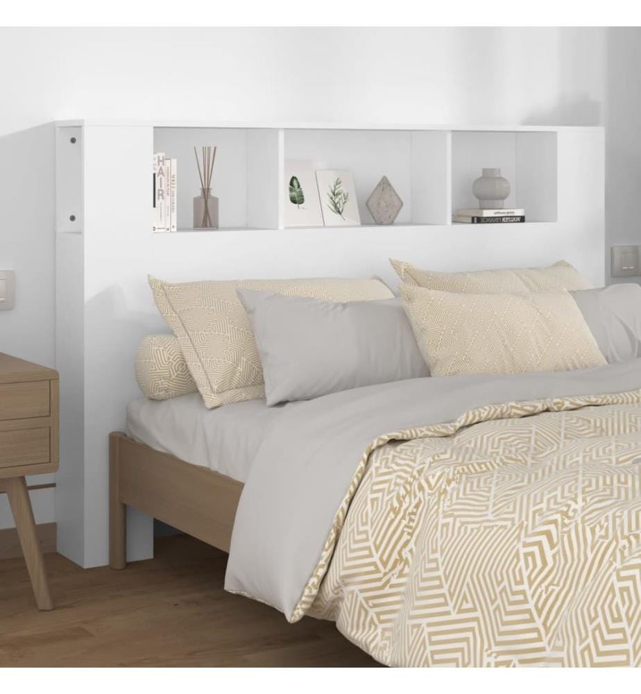 Armoire de tête de lit Blanc 160x18,5x104,5 cm