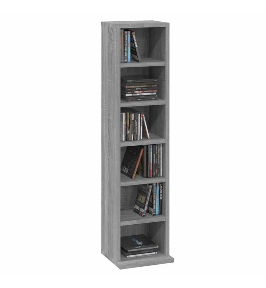 Armoire à CD Sonoma gris 21x20x88 cm Bois d'ingénierie