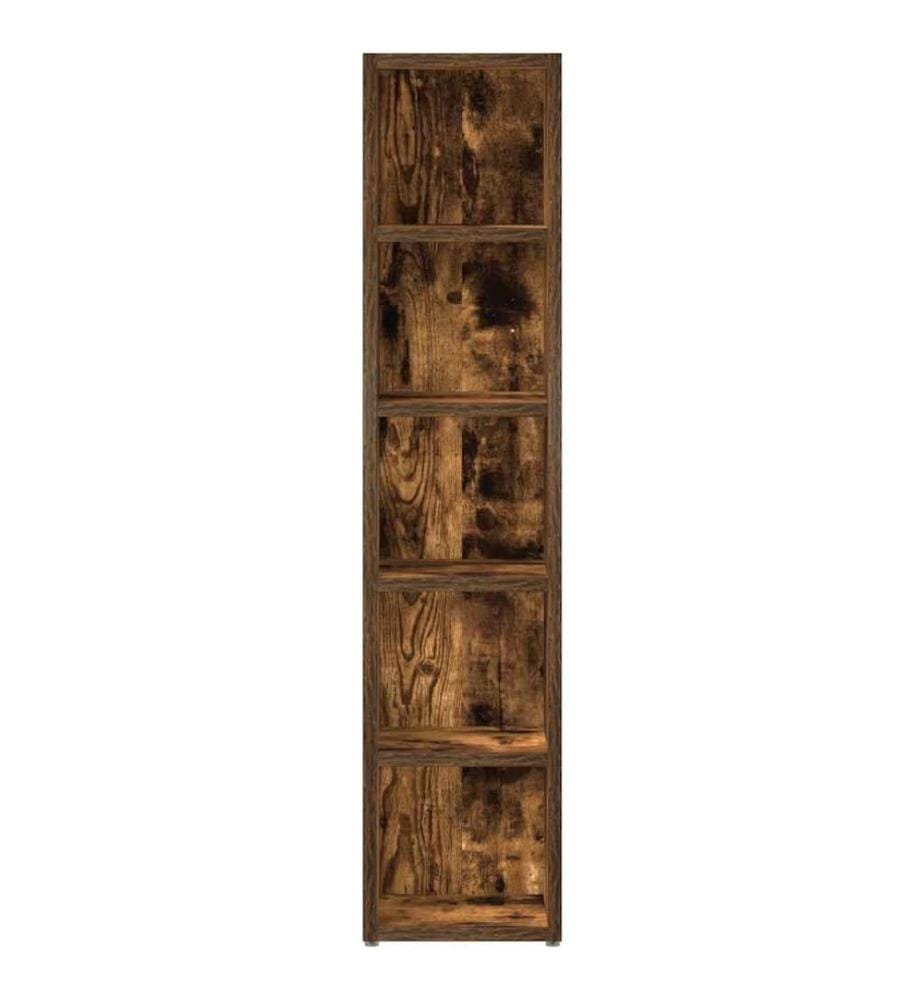 Armoires à CD 2 pcs Chêne fumé 21x16x93,5 cm Bois d'ingénierie