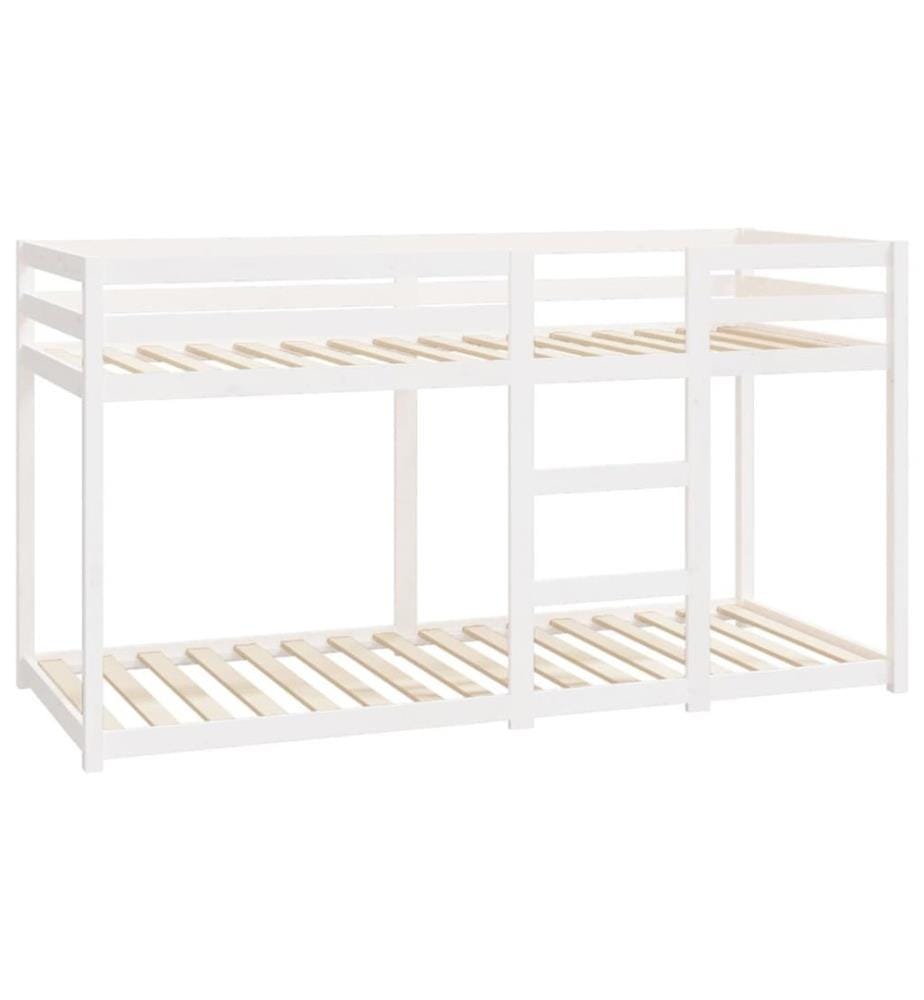 Lit superposé sans matelas blanc 80x200 cm bois de pin massif