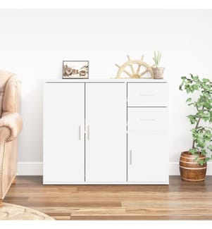 Sideboard Weiss 91x29,5x75 cm Holzwerkstoff