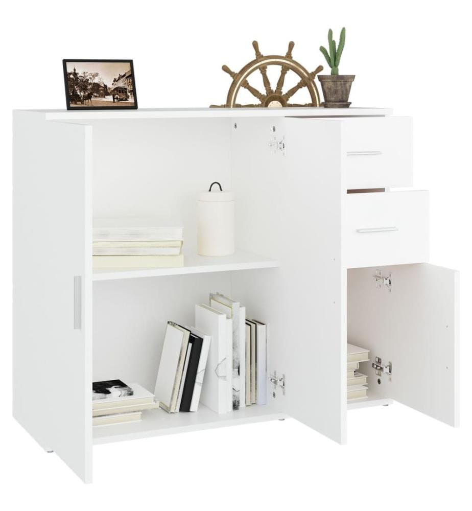 Sideboard Weiss 91x29,5x75 cm Holzwerkstoff