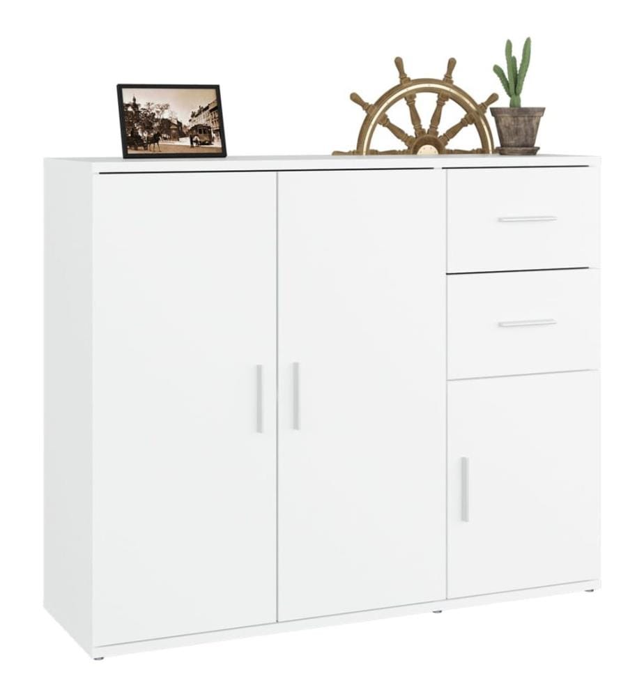 Sideboard Weiss 91x29,5x75 cm Holzwerkstoff