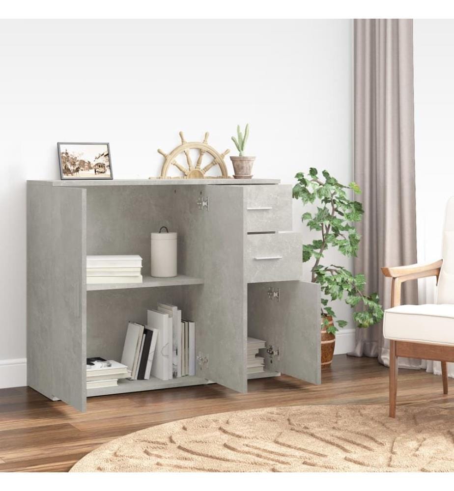 Sideboard Betongrau 91x29,5x75cm Holzwerkstoff