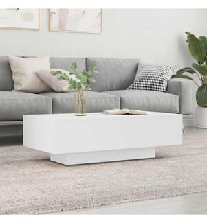 Table basse blanc 100x49,5x31 cm bois d'ingénierie