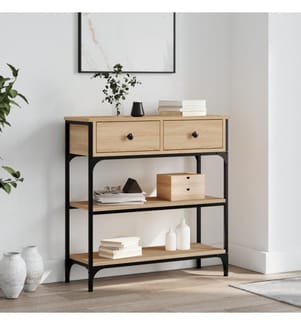 Table console chêne sonoma 72,5x25x75 cm bois d'ingénierie