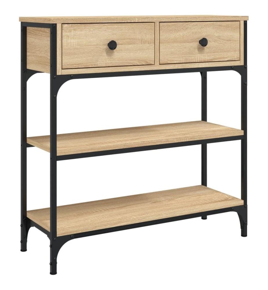 Table console chêne sonoma 72,5x25x75 cm bois d'ingénierie
