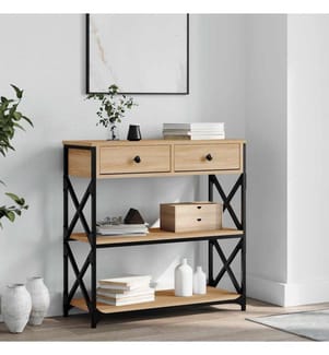Table console chêne sonoma 75x28x75 cm bois d'ingénierie