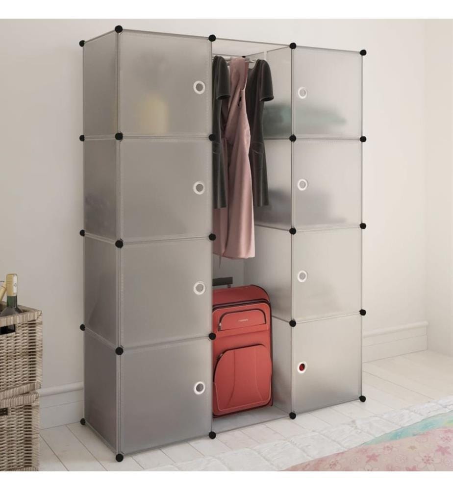 Armoire modulaire 9 compartiments Blanc 37 x 115 x 150 cm
