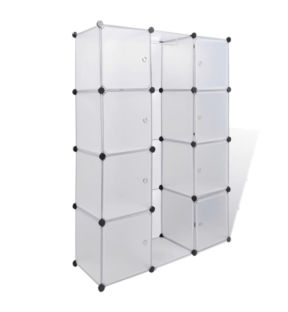 Armoire modulaire 9 compartiments Blanc 37 x 115 x 150 cm