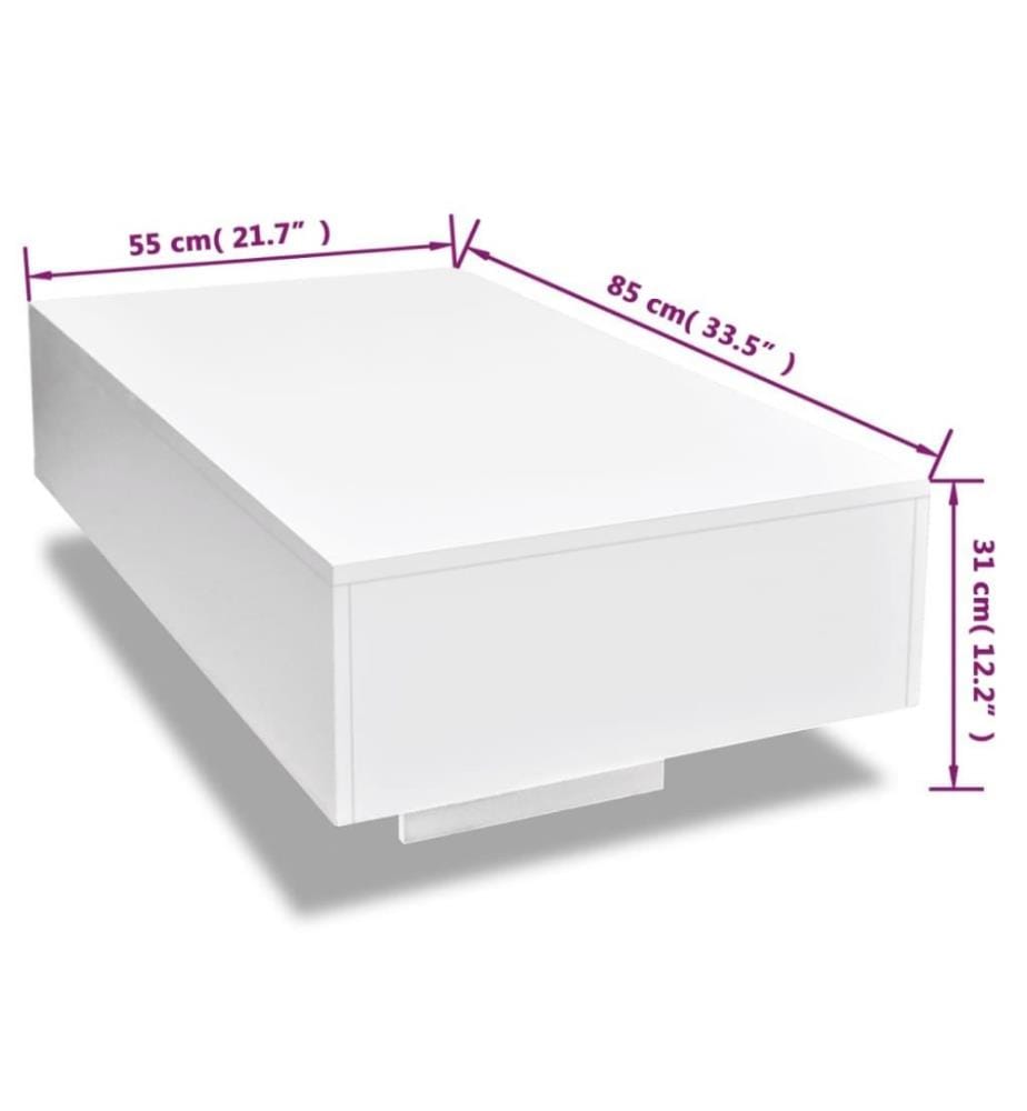 Table basse Haute brillance Blanche