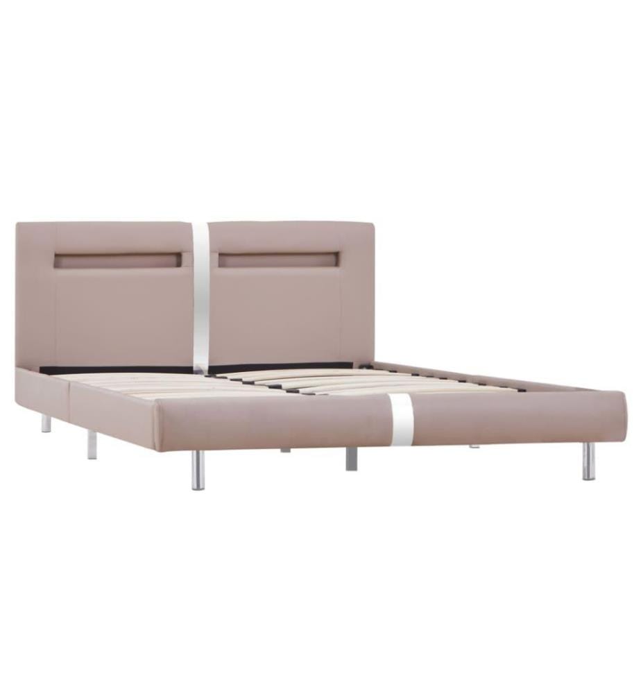 Cadre de lit avec LED Cappuccino Similicuir 120 x 200 cm