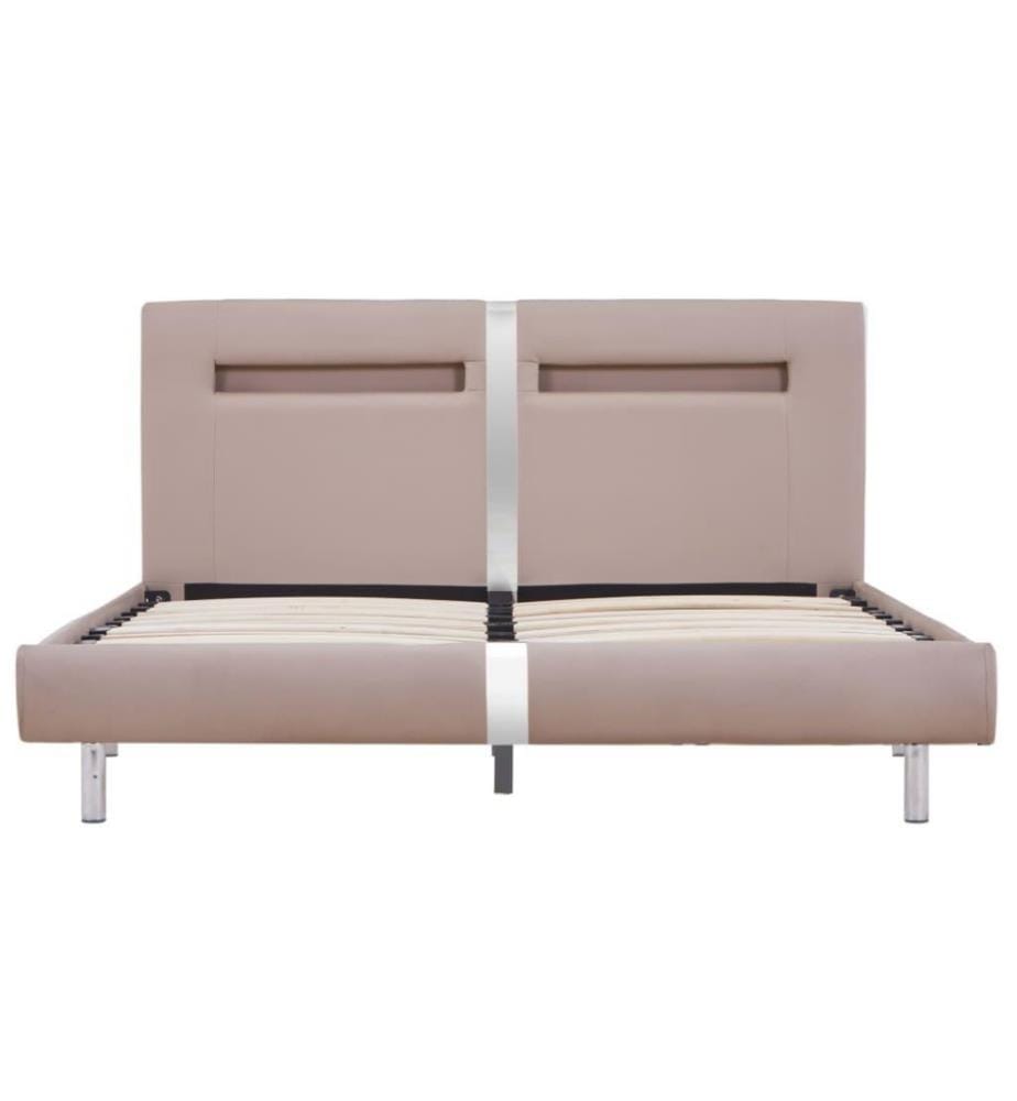 Cadre de lit avec LED Cappuccino Similicuir 120 x 200 cm