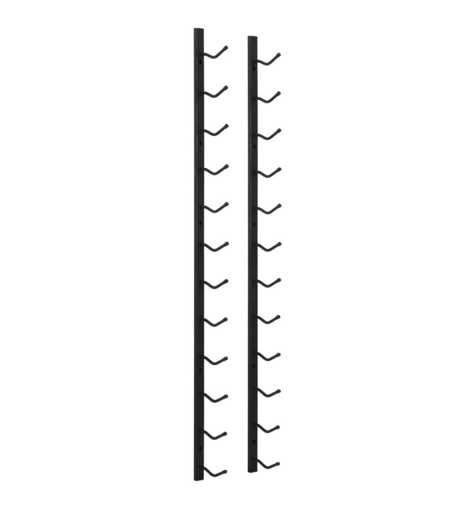 Wand-Weinregal für 12 Flaschen Schwarz Eisen