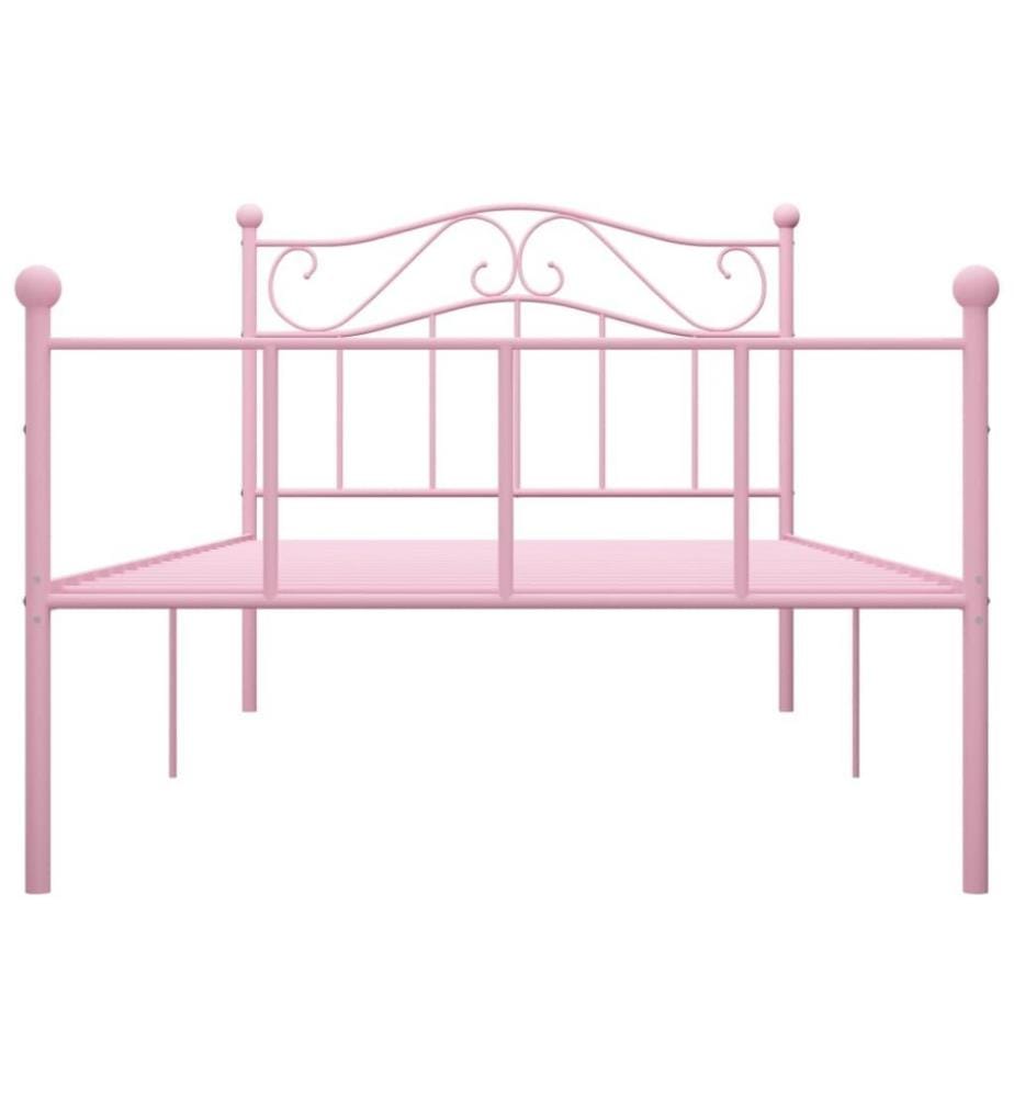 Bettgestell Rosa Metall 90×200 cm