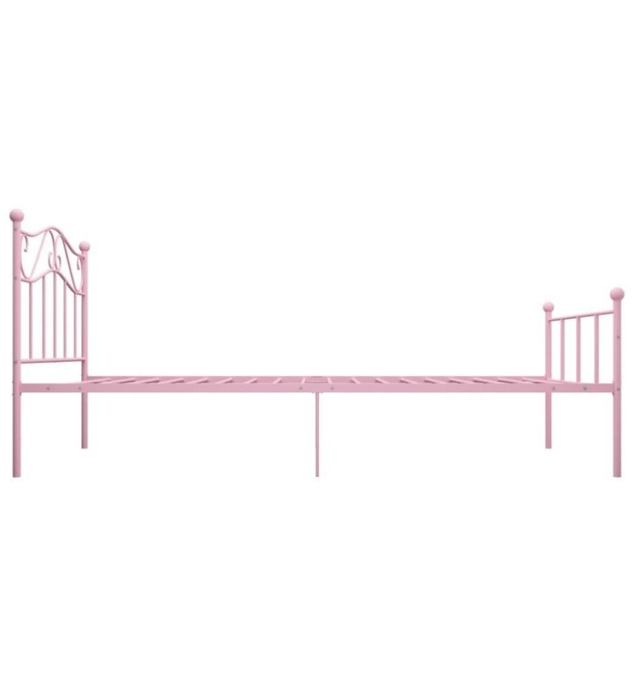 Bettgestell Rosa Metall 90×200 cm