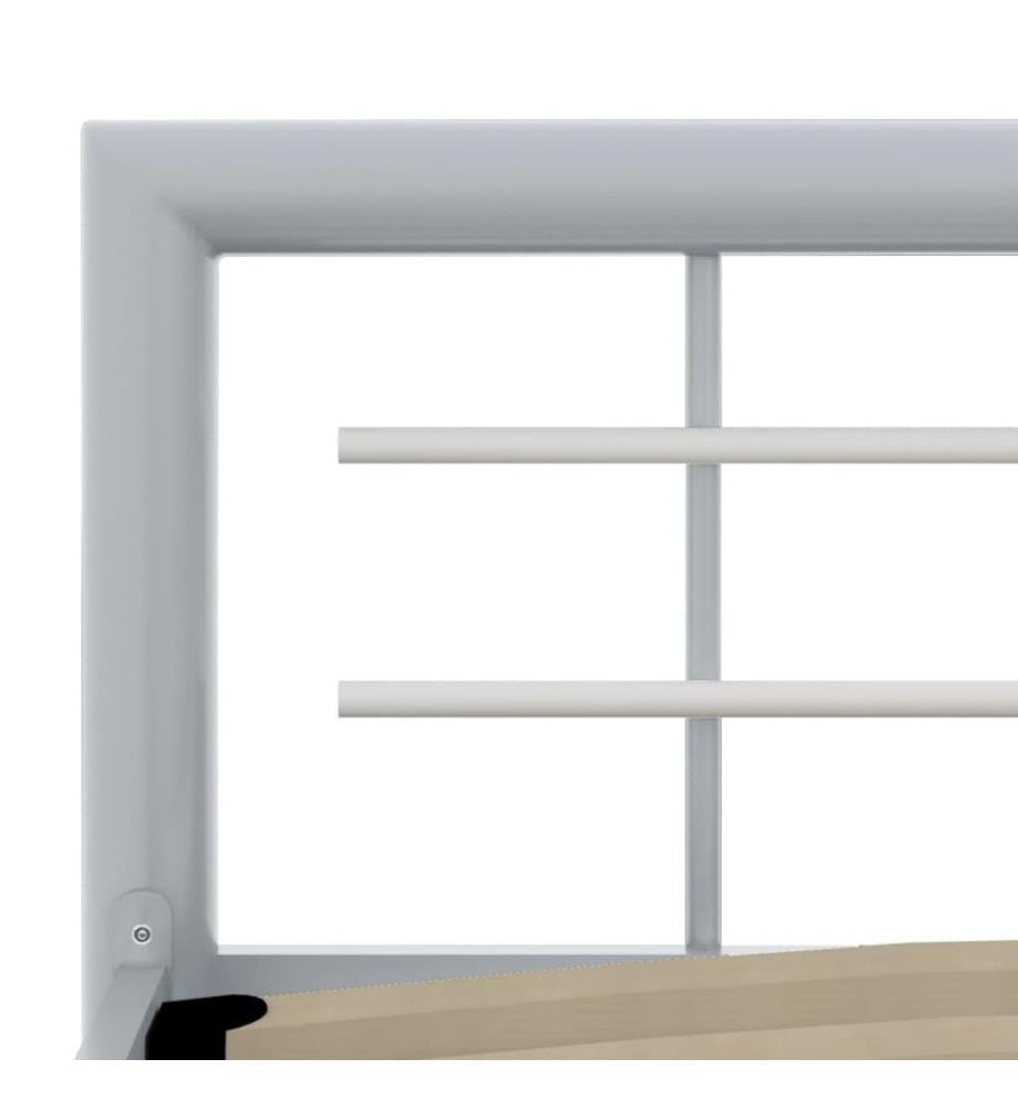 Bettgestell Grau und Weiss Metall 90×200 cm