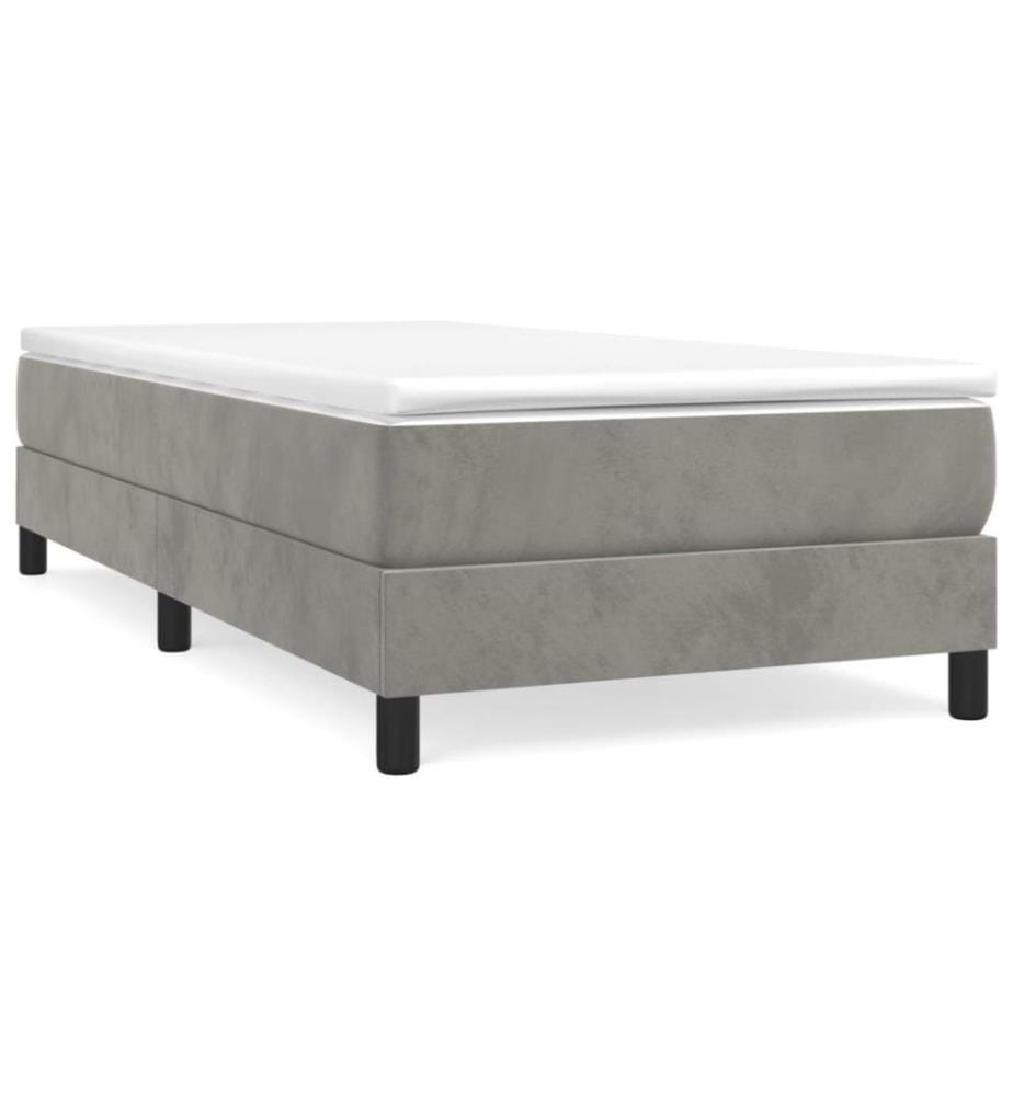 Boxspringbett Hellgrau 80x200 cm Samt