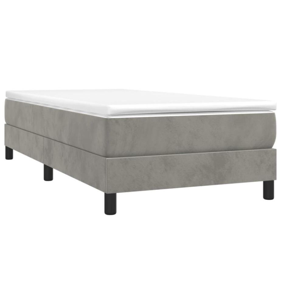 Boxspringbett Hellgrau 80x200 cm Samt
