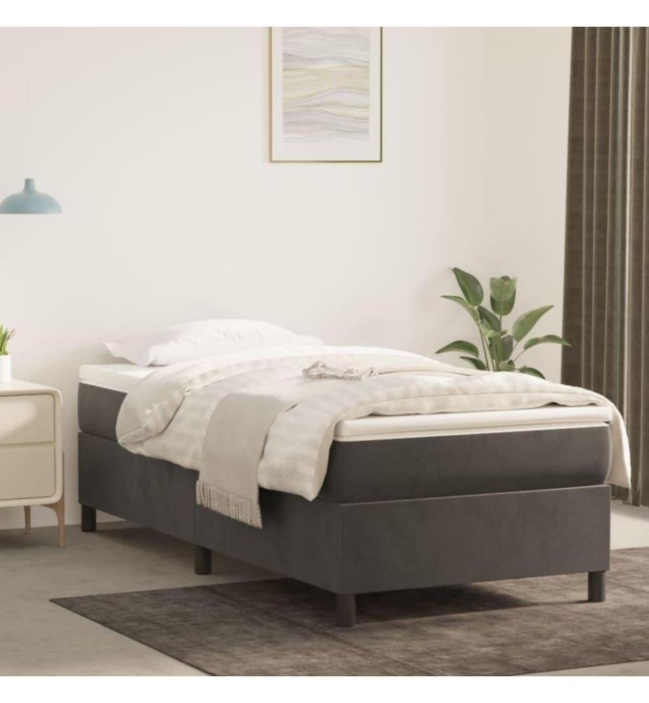Boxspringbett Dunkelgrau 90x200 cm Samt