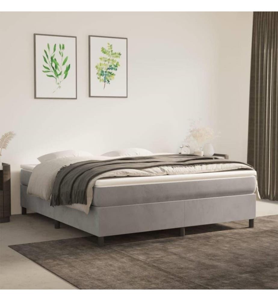 Boxspringbett Hellgrau 180x200 cm Samt