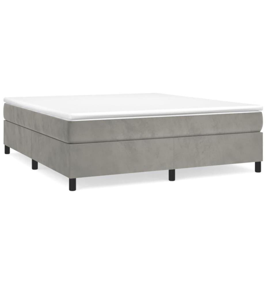 Boxspringbett Hellgrau 180x200 cm Samt