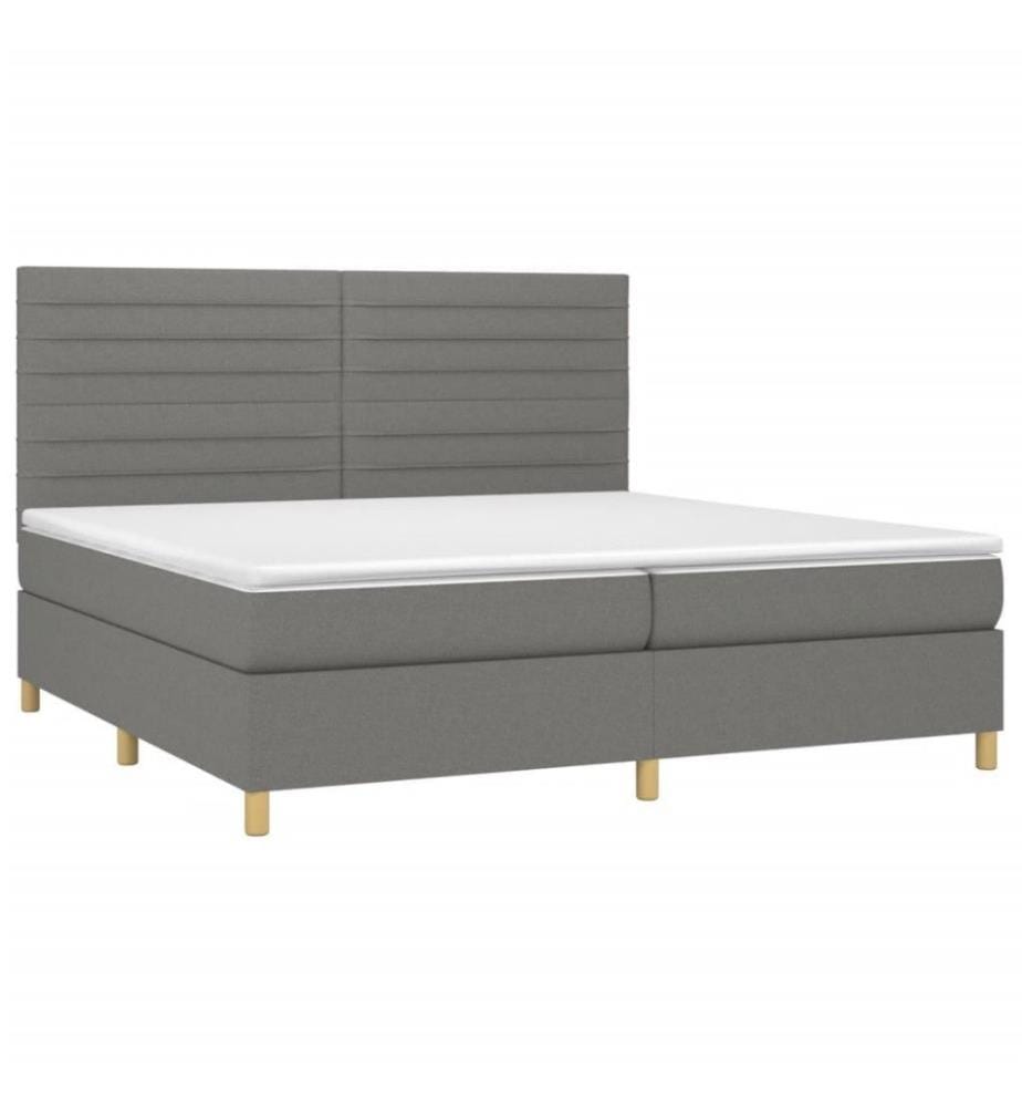 Boxspringbett mit Matratze Dunkelgrau 200x200 cm Stoff