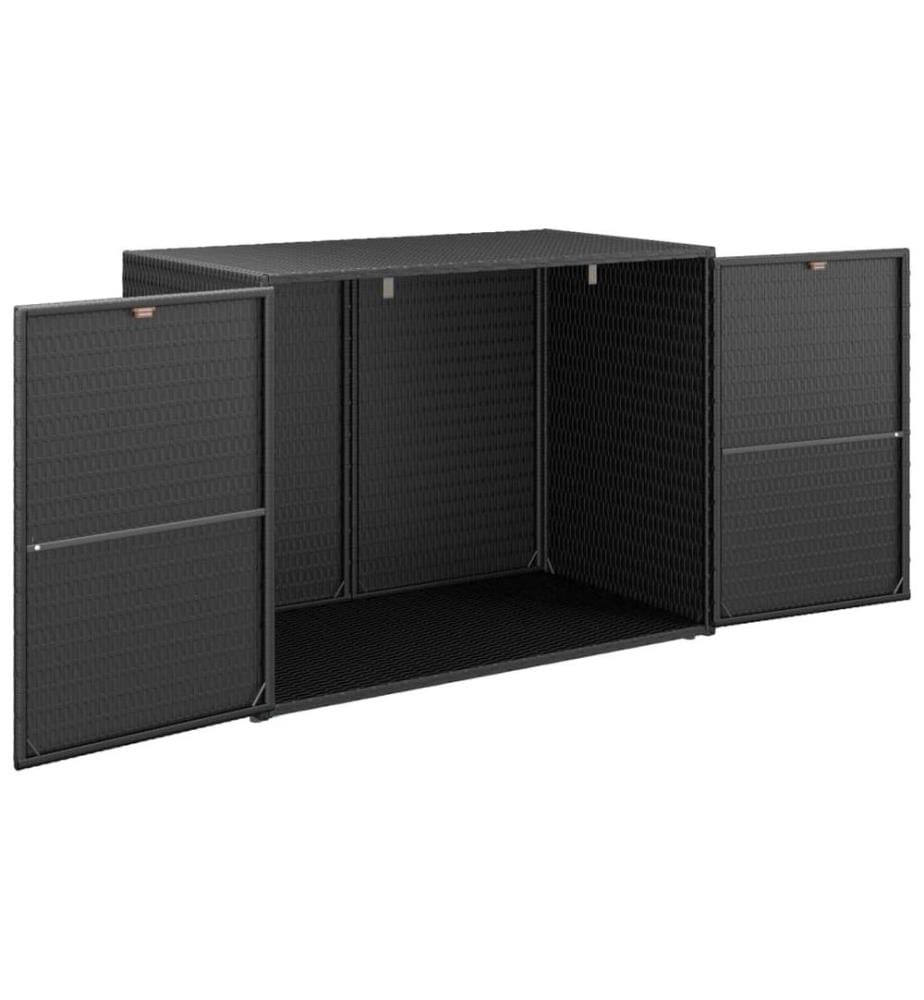 Gartenschrank Schwarz 100x55,5x80 cm Poly Rattan