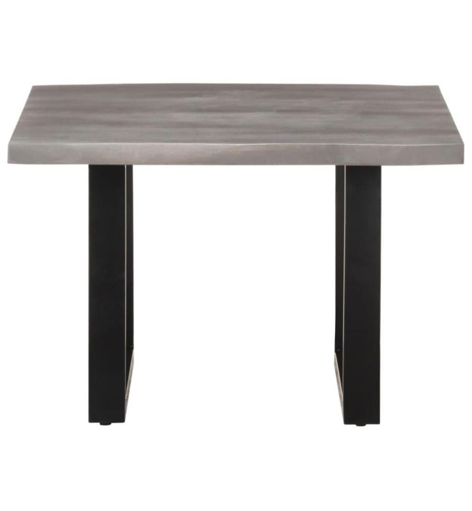 Table basse avec bord naturel 60x60x40 cm Bois d'acacia massif