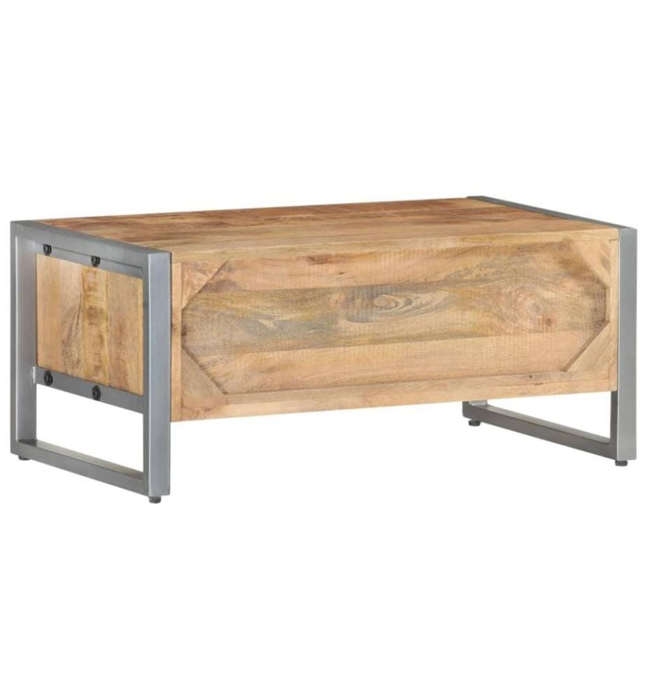 Couchtisch 95x50x40 cm Raues Mangoholz