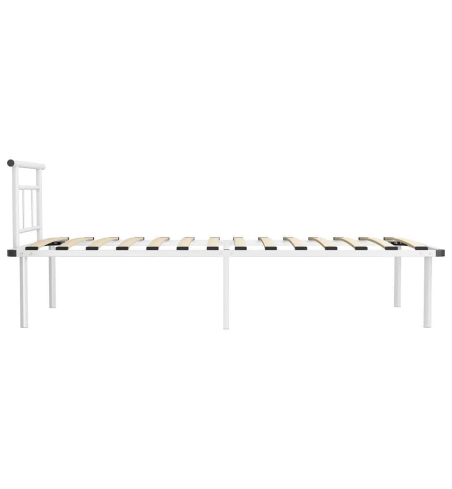 Cadre de lit Blanc Métal 100x200 cm