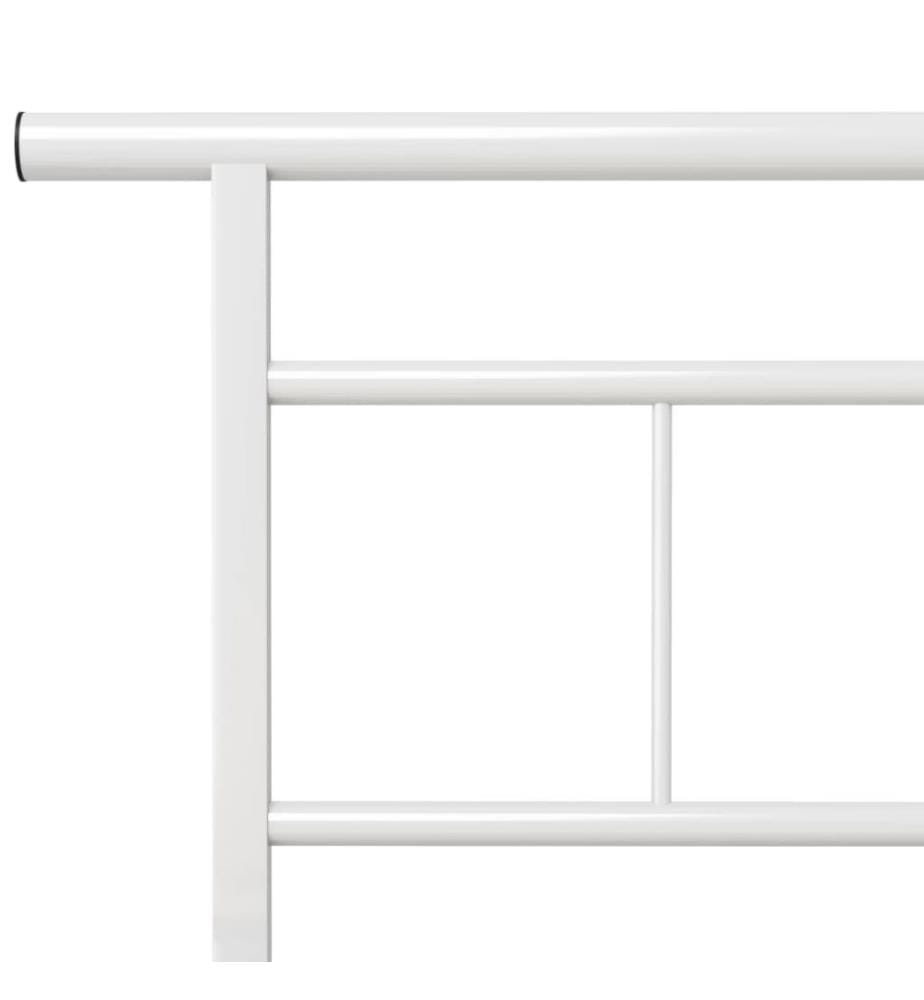 Cadre de lit Blanc Métal 100x200 cm