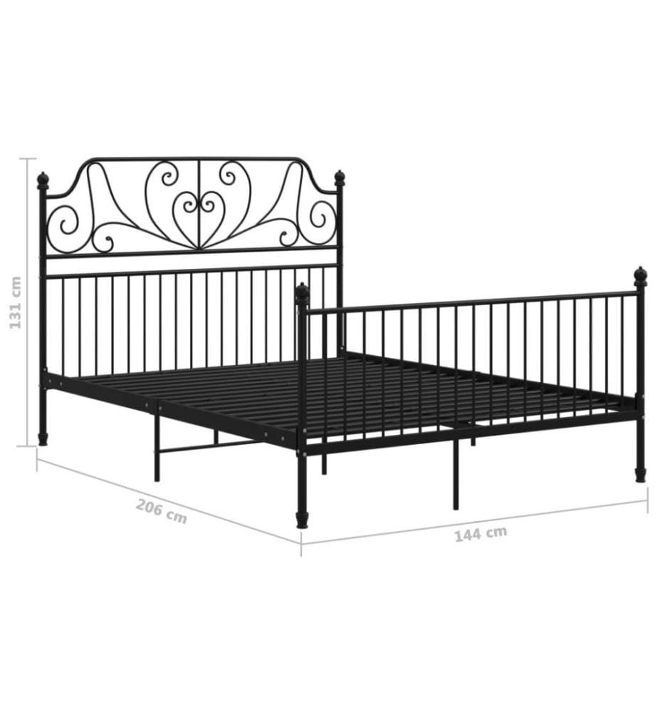 Bettgestell Schwarz Metall 140x200 cm