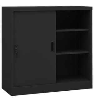 Büroschrank mit Schiebetür Anthrazit 90x40x90 cm Stahl