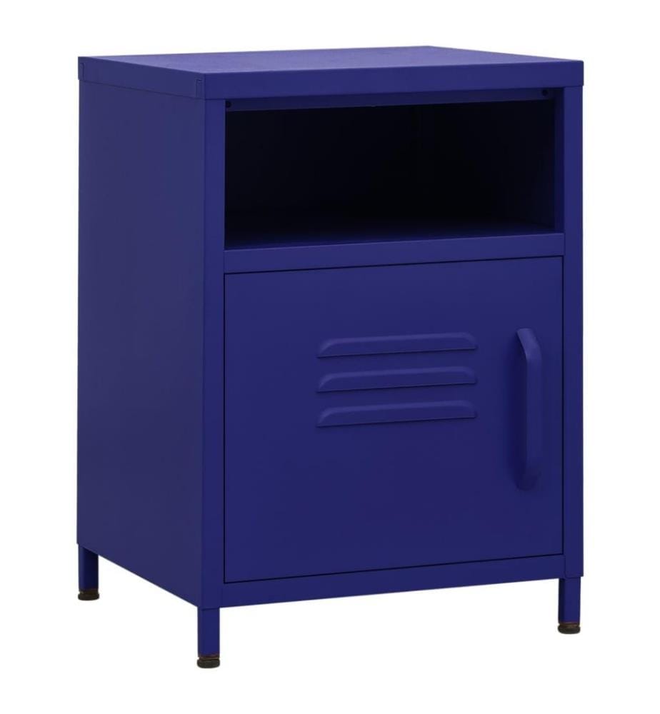 Table de chevet Bleu marine 35x35x51 cm Acier