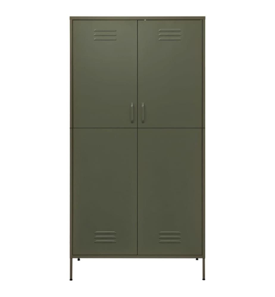 Garde-robe Vert olive 90x50x180 cm Acier