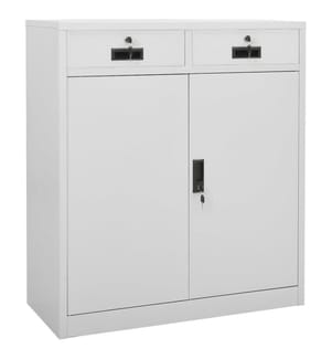 Armoire de bureau Gris clair 90x40x102 cm Acier