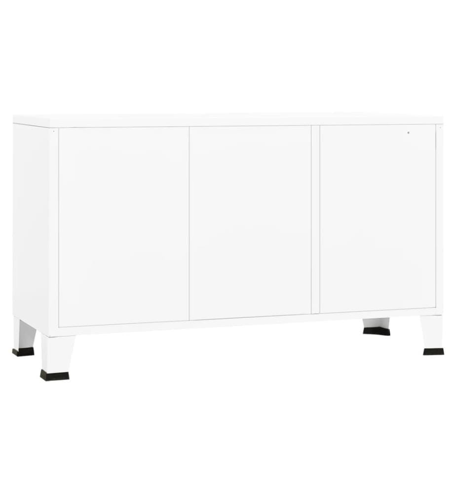 Industrial Sideboard Weiss 105x35x62 cm Metall und Glas