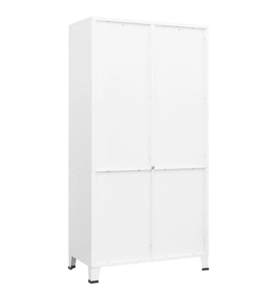 Industrial Kleiderschrank Weiss 90x50x180 cm Metall