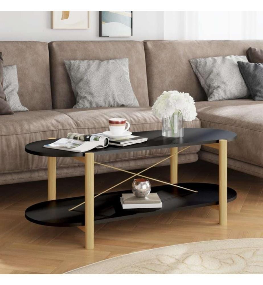 Table basse Noir 110x48x40 cm Bois d'ingénierie