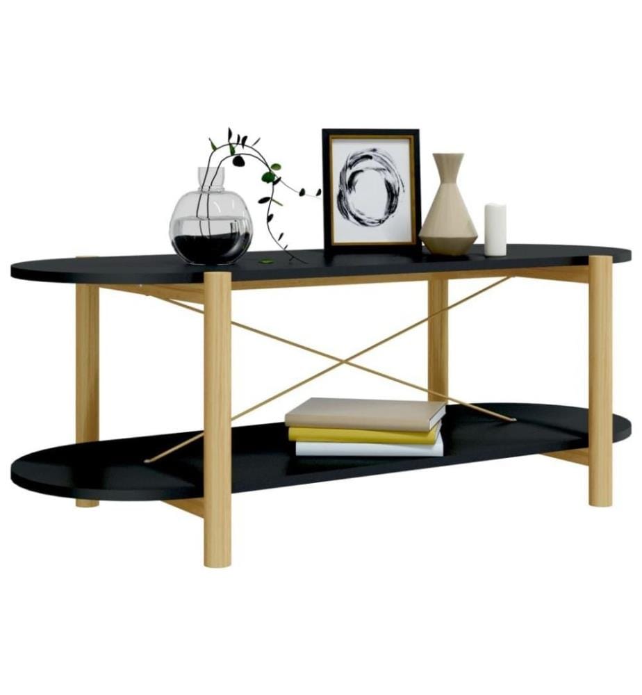 Table basse Noir 110x48x40 cm Bois d'ingénierie