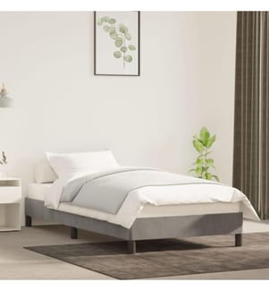 Cadre de lit Gris clair 90x200 cm Velours
