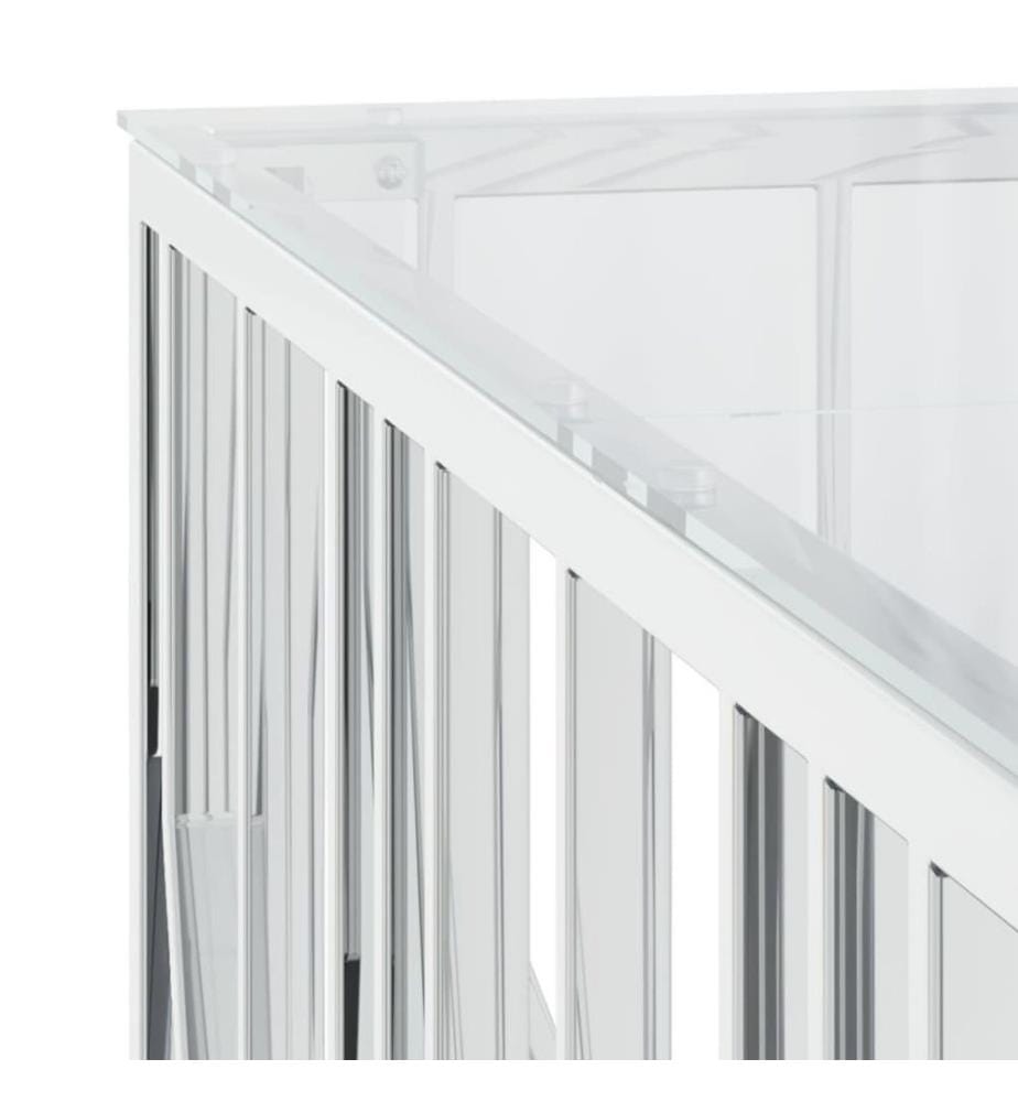 Couchtisch 100x100x50 cm Edelstahl und Glas