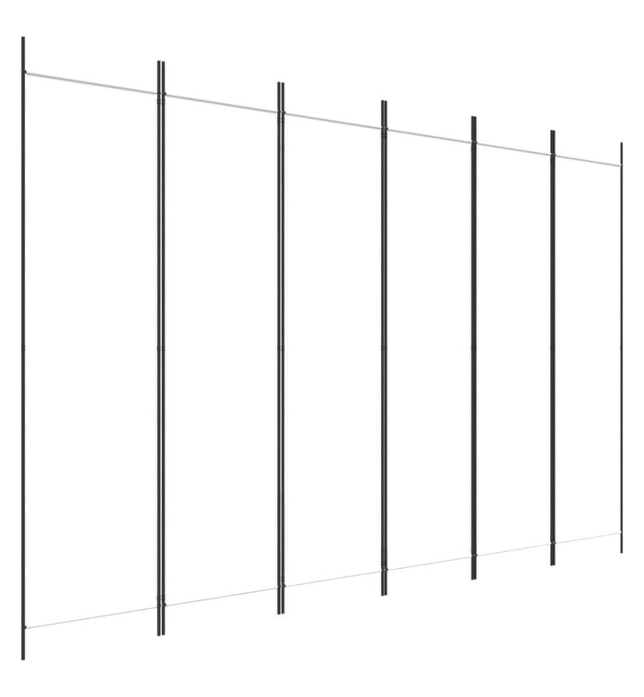 6-tlg. Paravent Weiss 300x200 cm Stoff