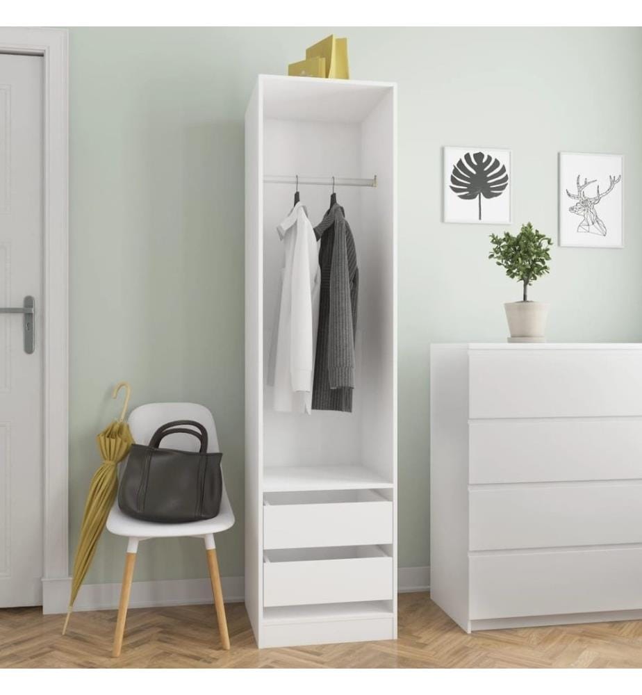 Kleiderschrank mit Schubladen Weiss 50x50x200 cm Holzwerkstoff
